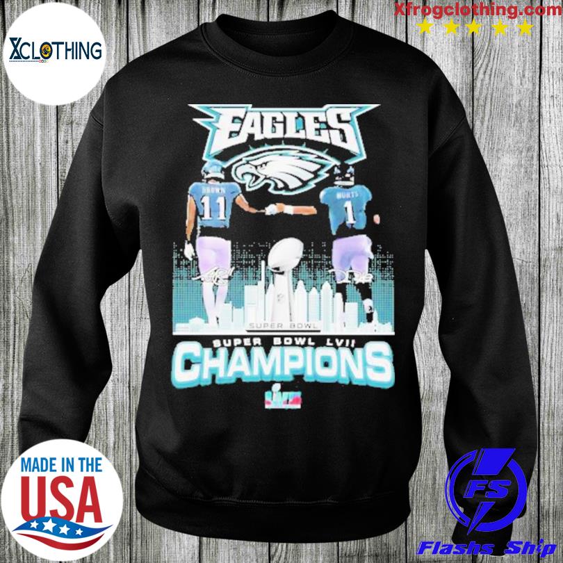 Philadelphia Eagles Super Bowl LVII Champions Light Grey Pullover Hoodie -  Bluefink