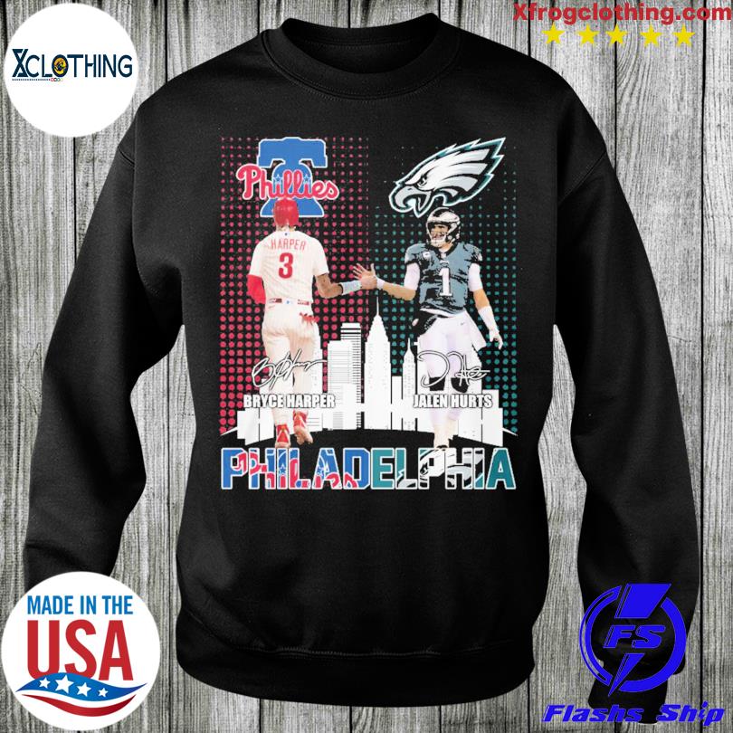 Official philadelphia Phillies Bryce Harper And Eagles Jalen Hurts T Shirt,  hoodie, sweater, long sleeve and tank top