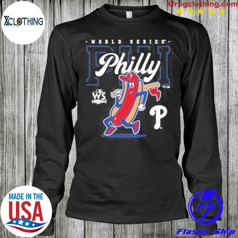Philadelphia Phillies Fanatics Branded Youth 2022 World Series On To  Victory Red Hotdog T-Shirt, hoodie, sweater and long sleeve