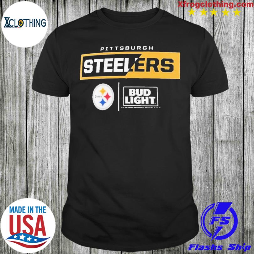 Men's Fanatics Branded Black Pittsburgh Steelers NFL x Bud Light T-Shirt