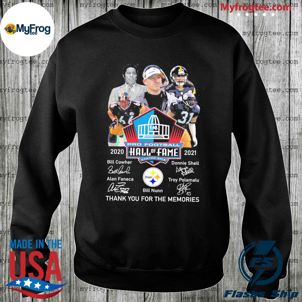 Pittsburgh Steelers Pro football hall of fame signature thank you for the  memories shirt, hoodie, sweater and long sleeve