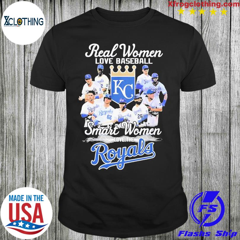 Logo kc and basketball team real women love baseball smart women love the royals  shirt, hoodie, longsleeve, sweater