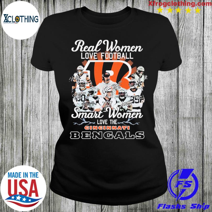 Real Women Love Football Smart Women Cincinnati Bengals T Shirt