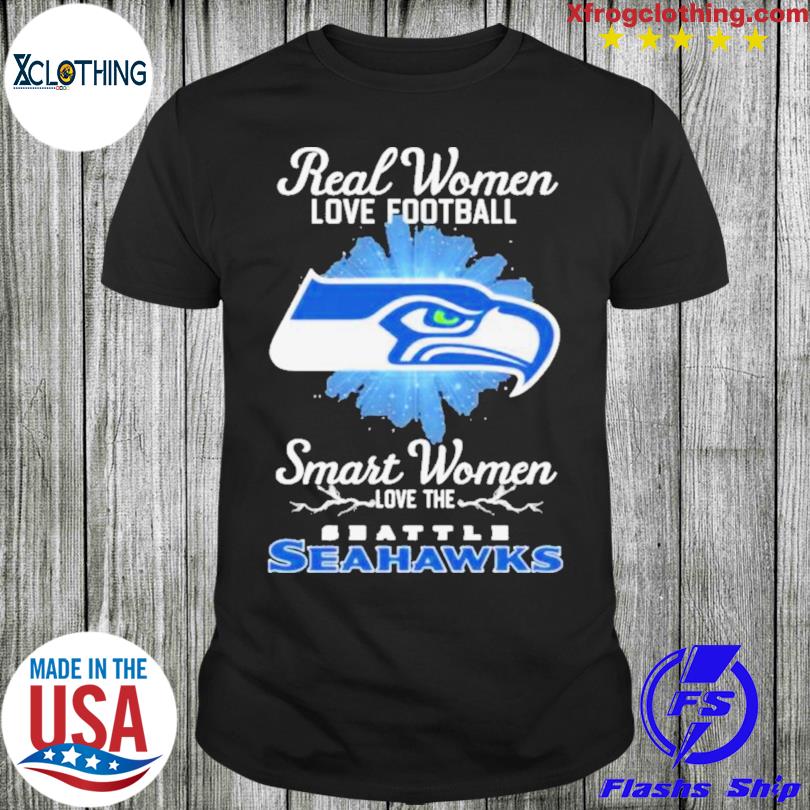 Real women love football smart women love the Seattle Seahawks 2023 logo  shirt, hoodie, sweater, long sleeve and tank top