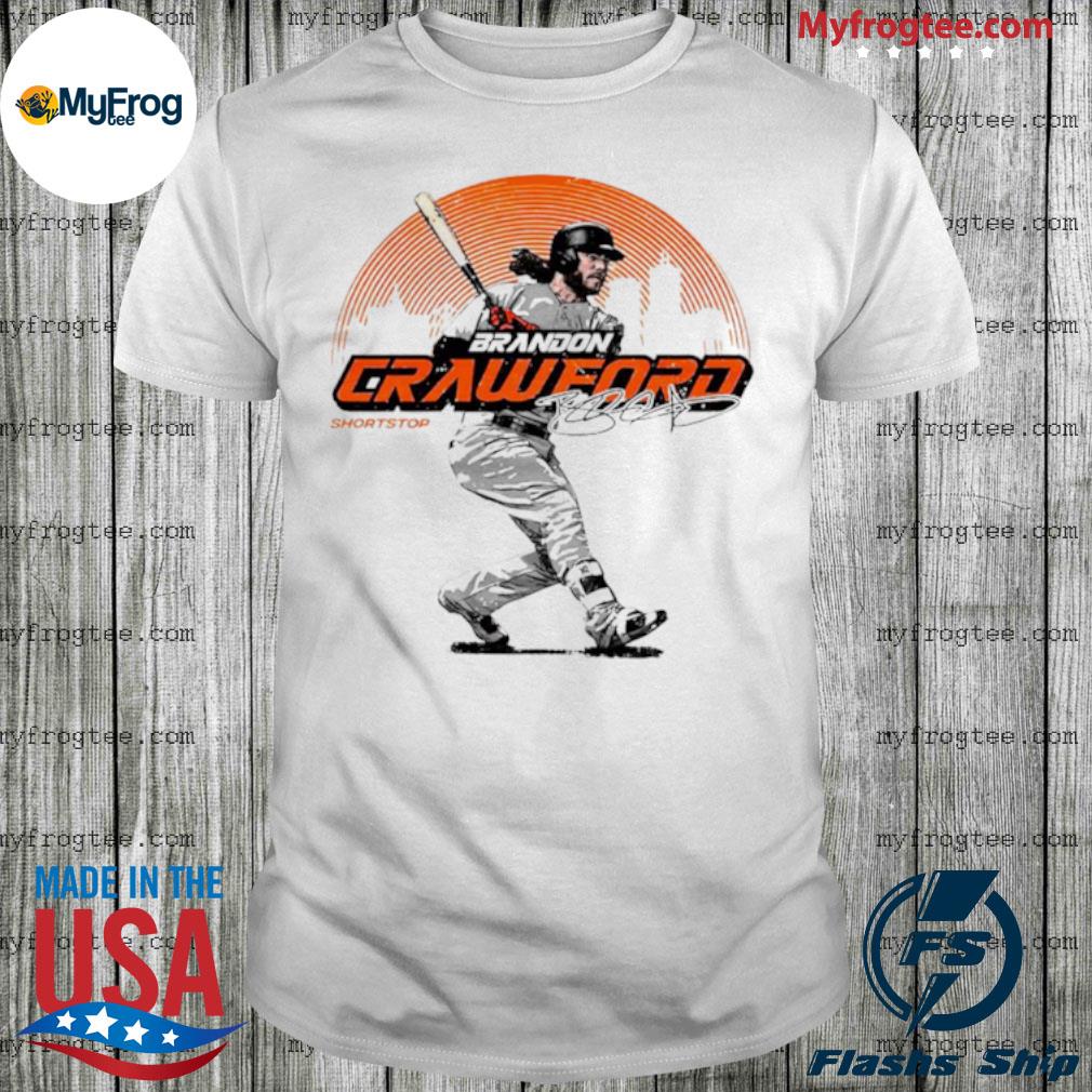 Top brandon Crawford San Francisco Skyline Signature T-Shirt