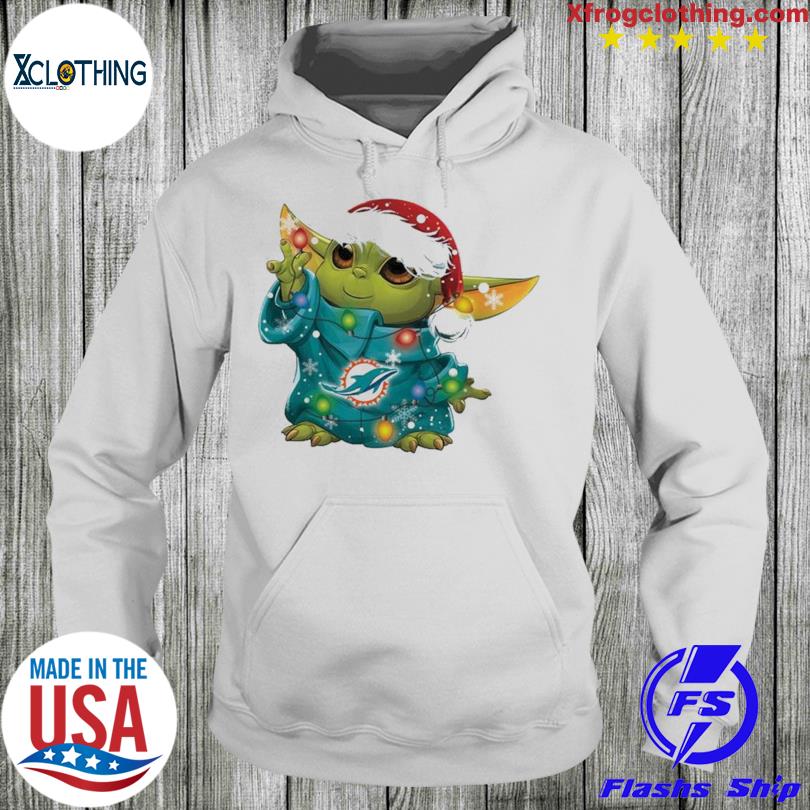 Baby Yoda Santa Hat Miami Dolphins Christmas 2022 Shirt - NVDTeeshirt