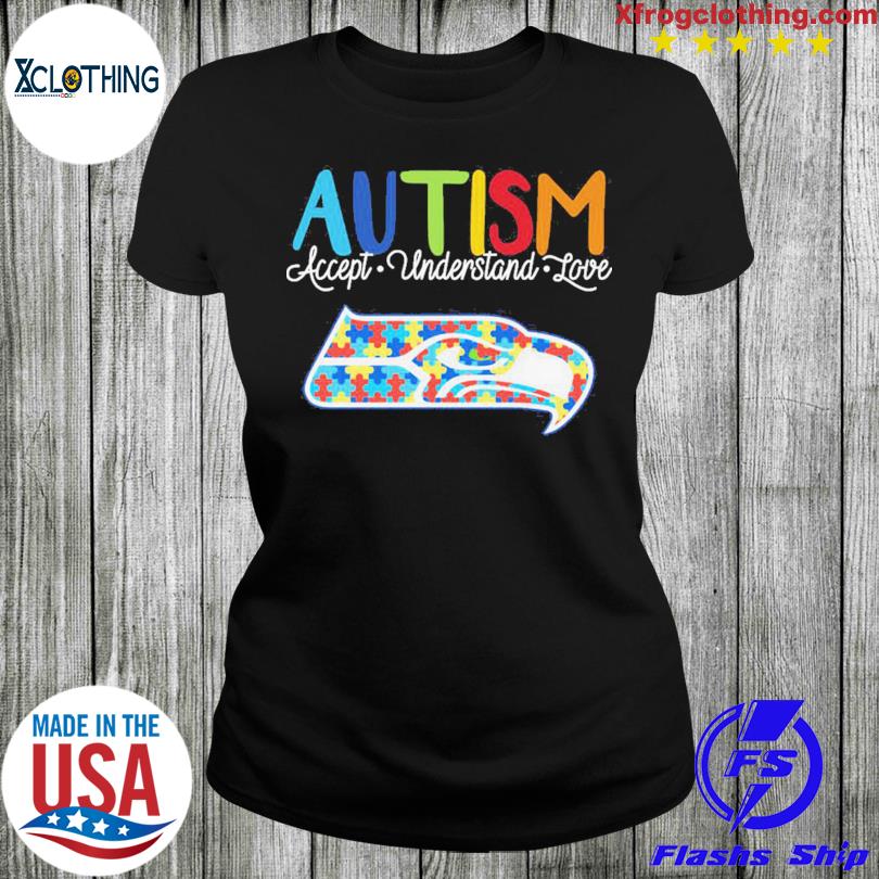 NFL Seattle Seahawks Crewneck Sweatshirt Puzzle Autism Awareness Unisex  Sweatshirt