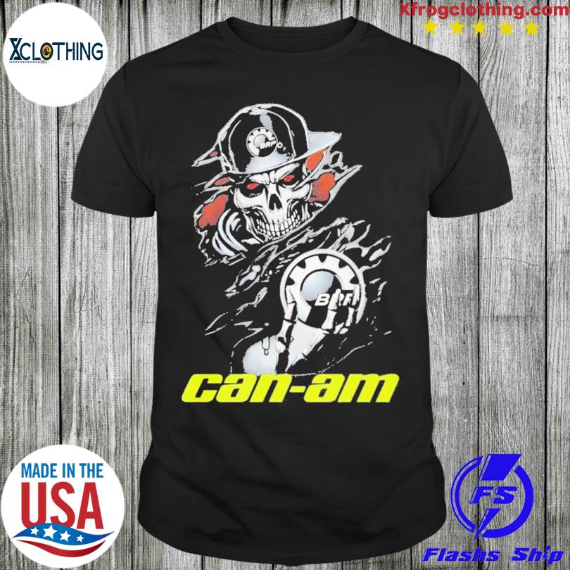 Skull and can-am logo shirt