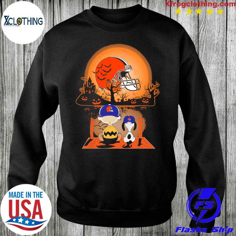 Snoopy And Charlie Brown Happy Cleveland Browns Shirt