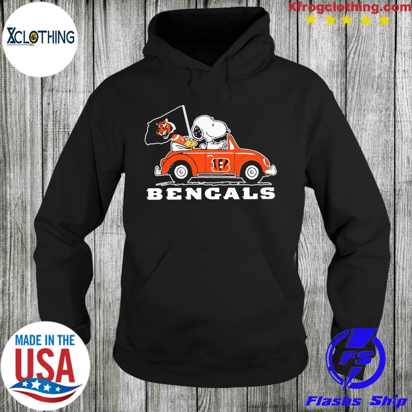 Snoopy And Woodstock Drive Car Bengals Football Shirt, hoodie