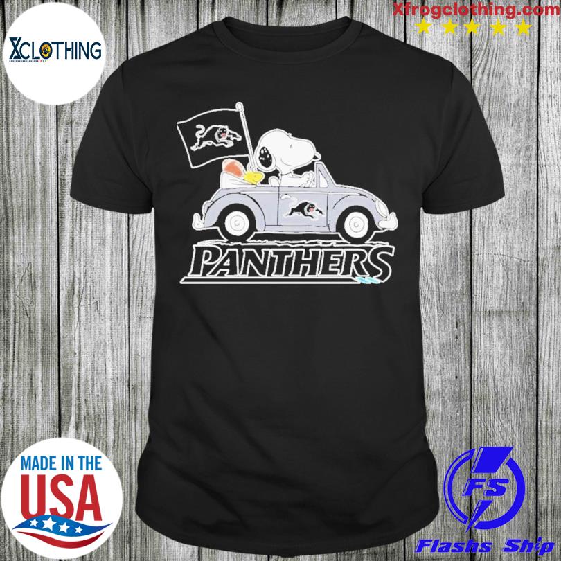 FREE shipping Snoopy Driving Carolina Panthers Football Shirt