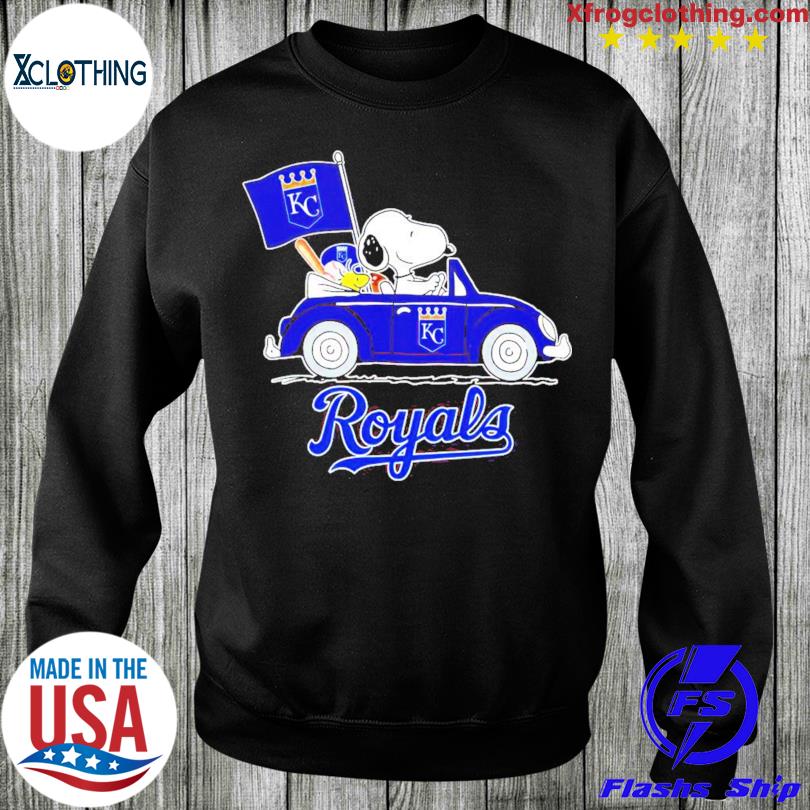 Snoopy and Woodstock driving car Kansas City Royals shirt, hoodie