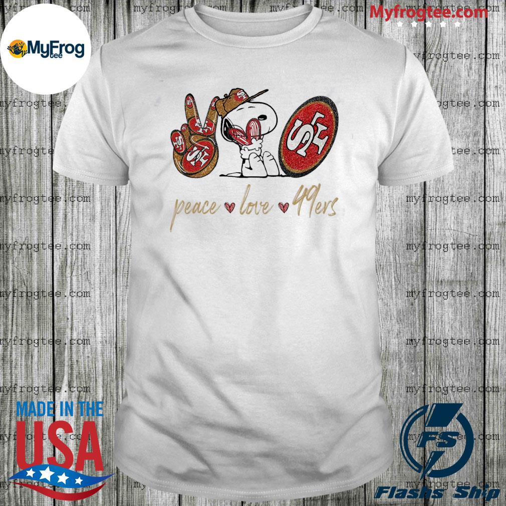 Snoopy peace love San Francisco 49ers shirt, hoodie, sweater and v-neck  t-shirt