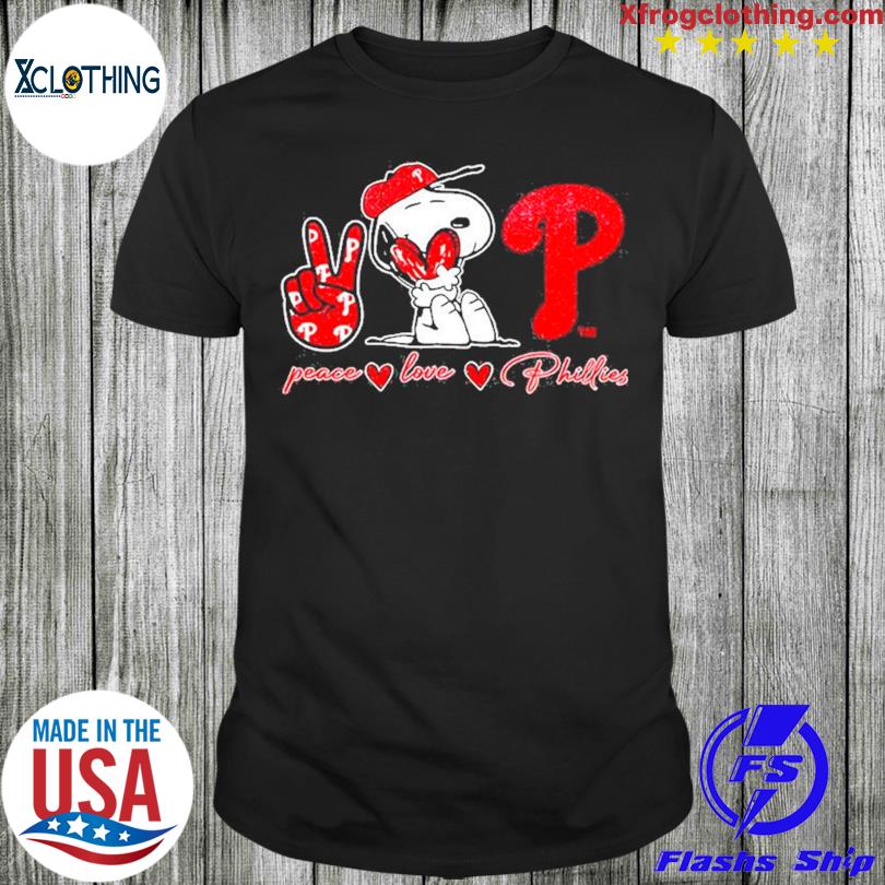 Snoopy Peace Love Philadelphia Phillies Shirt - High-Quality
