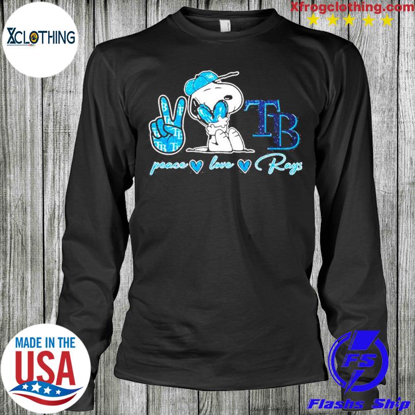 Snoopy Peace Love Tampa Bay Rays Shirt - Shibtee Clothing