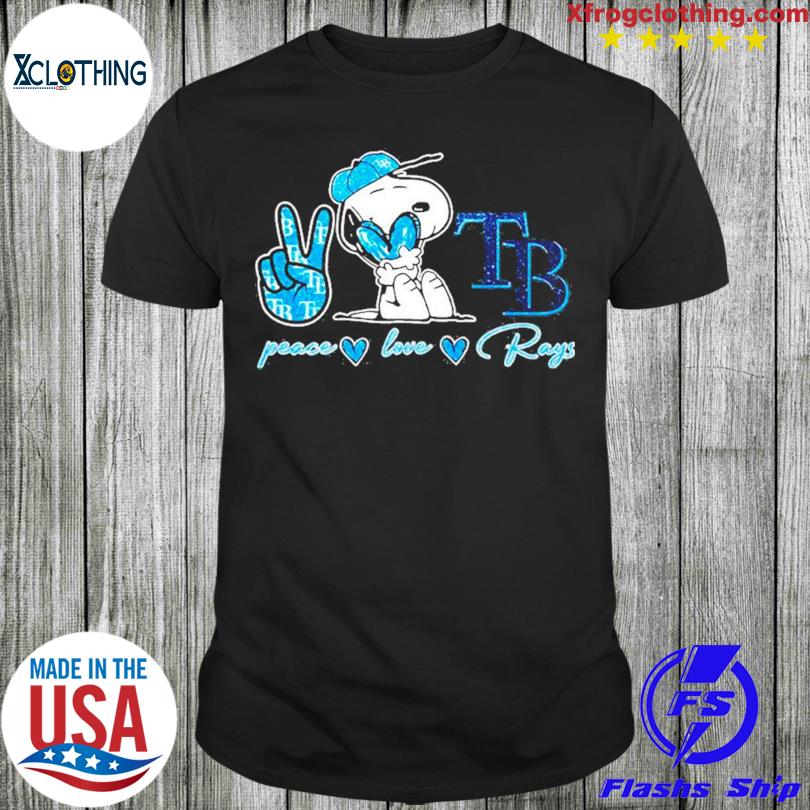 Snoopy Peace Love Tampa Bay Rays Shirt, hoodie, sweater and long sleeve