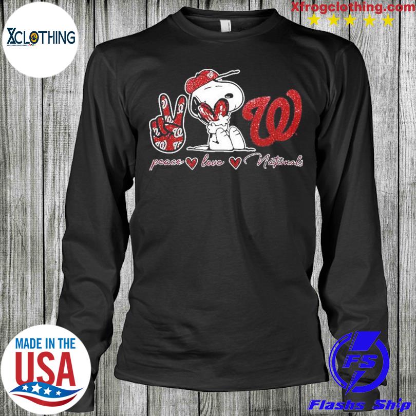 Snoopy Peace Love Washington Nationals Shirt, hoodie, sweater