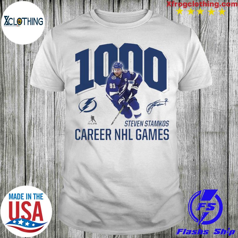 Steven Stamkos Tampa Bay Lightning Fanatics Branded 1000 Career Games T- shirt, hoodie, sweater and long sleeve