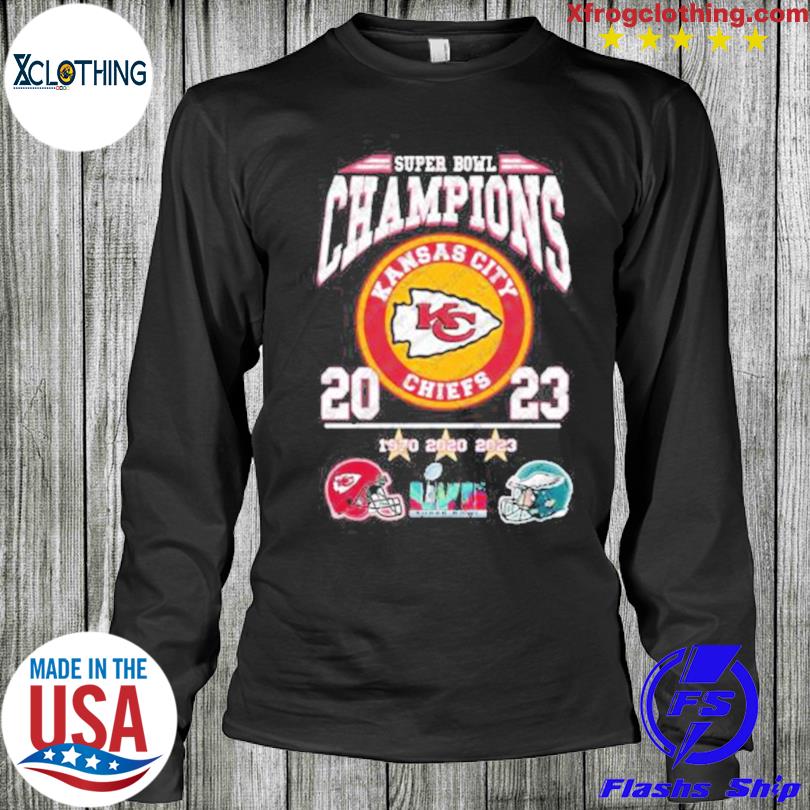 Three Time Super Bowl Champions 1970 2020 2023 Kansas City Chiefs T-Shirt -  T-shirts Low Price