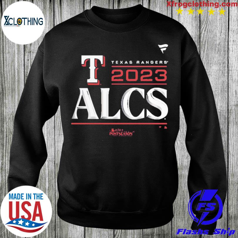 Texas Rangers Fanatics Branded Black 2023 Alcs Locker Room Shirt, hoodie,  sweater and long sleeve