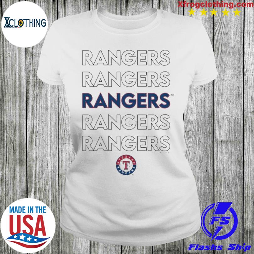 Youth Tiny Turnip White Texas Rangers Stacked T-Shirt Size: Extra Large