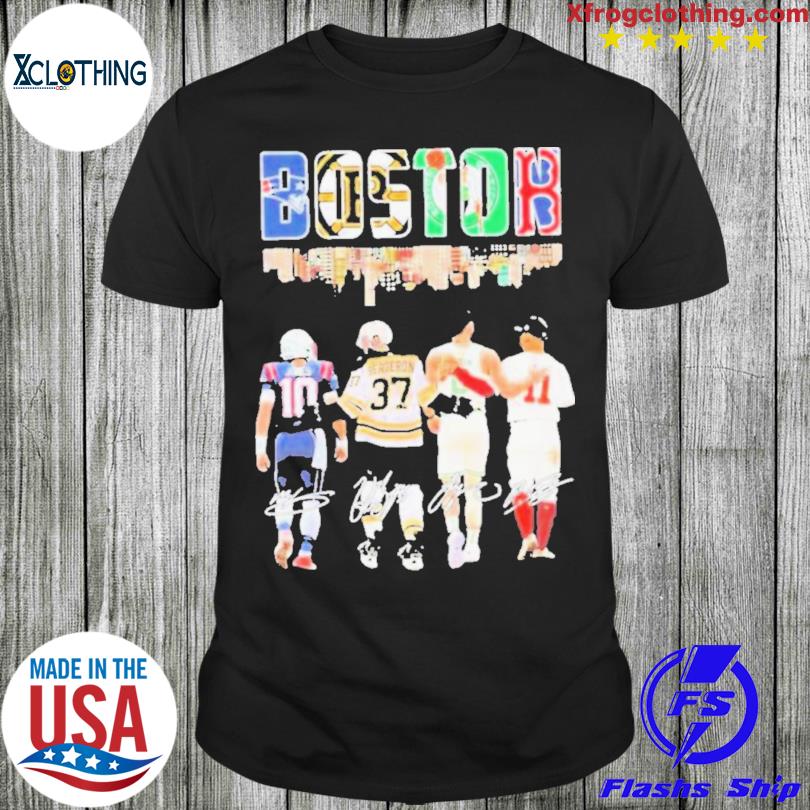 Boston Skyline Sports Team Patrice Bergeron Mac Jones Jayson Tatum And  Rafael Devers Signatures Shirt, hoodie, sweatshirt for men and women