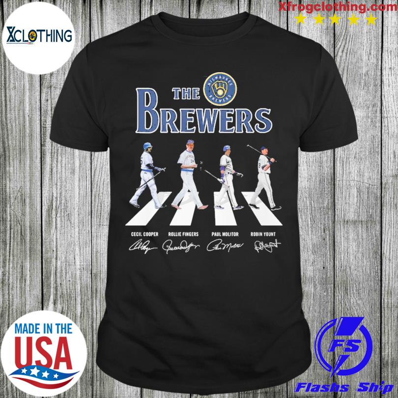 Official the Milwaukee Brewers Cooper Fingers Molitor and Yount abbey road  signatures 2023 shirt, hoodie, sweater, long sleeve and tank top