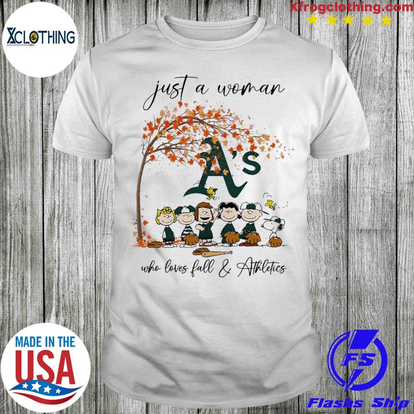 The Peanuts Just A Girl Who Loves Fall Oakland Athletics Shirt