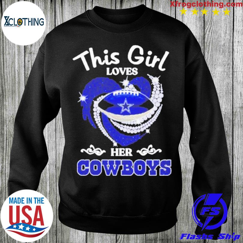 MagikTees This Girl Loves Her Cowboys Football Women's T-Shirt