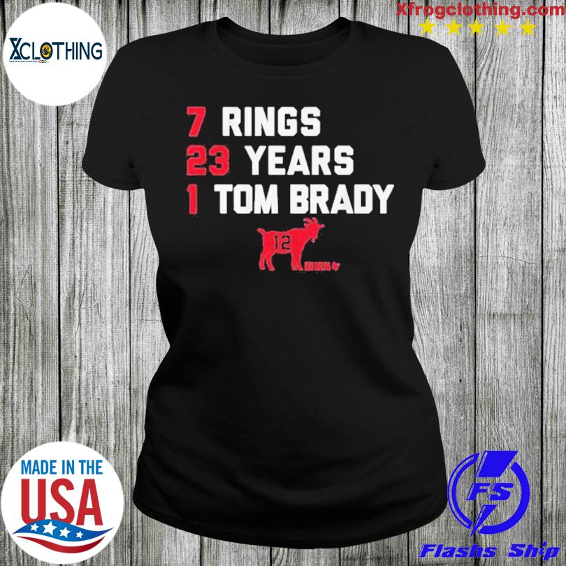 FREE shipping 7 rings 23 years 1 Tom Brady The Goat shirt, Unisex tee,  hoodie, sweater, v-neck and tank top