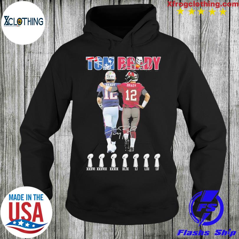 New England Patriots vs Tampa Bay Buccaneers Tom Brady 12 2022 signature  shirt, hoodie, sweater, long sleeve and tank top