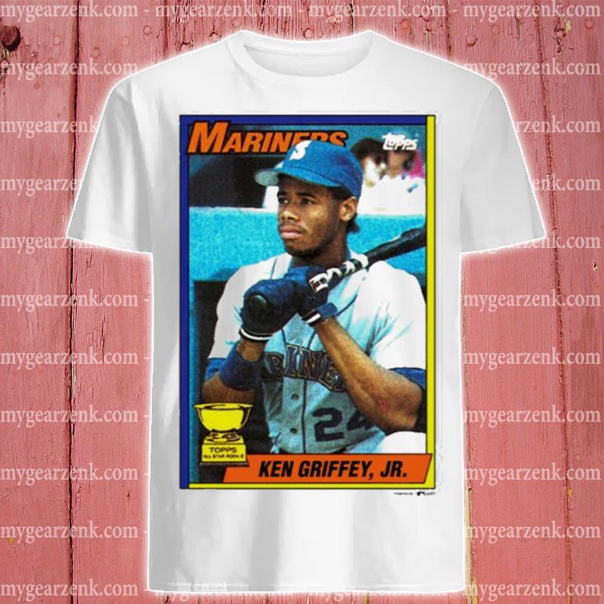 1990 Topps All-Star Rookie Ken Griffey Jr T-Shirt from Homage. | Ash | Vintage Apparel from Homage.