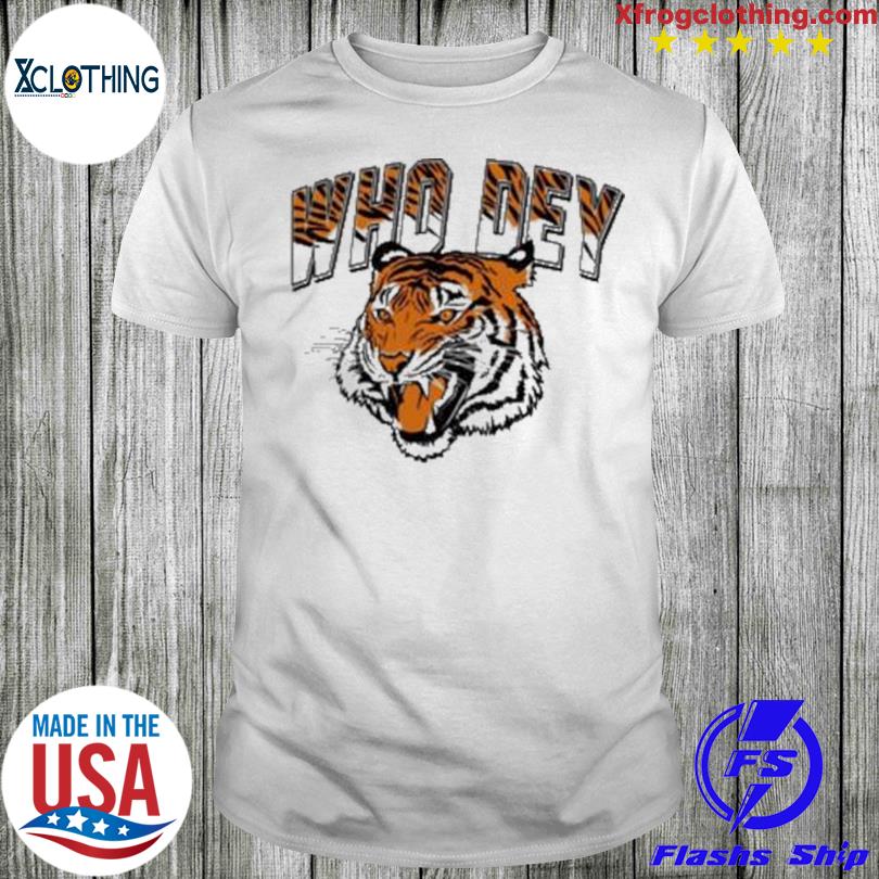 Cincinnati Bengals football Who Dey mascot tiger attack shirt