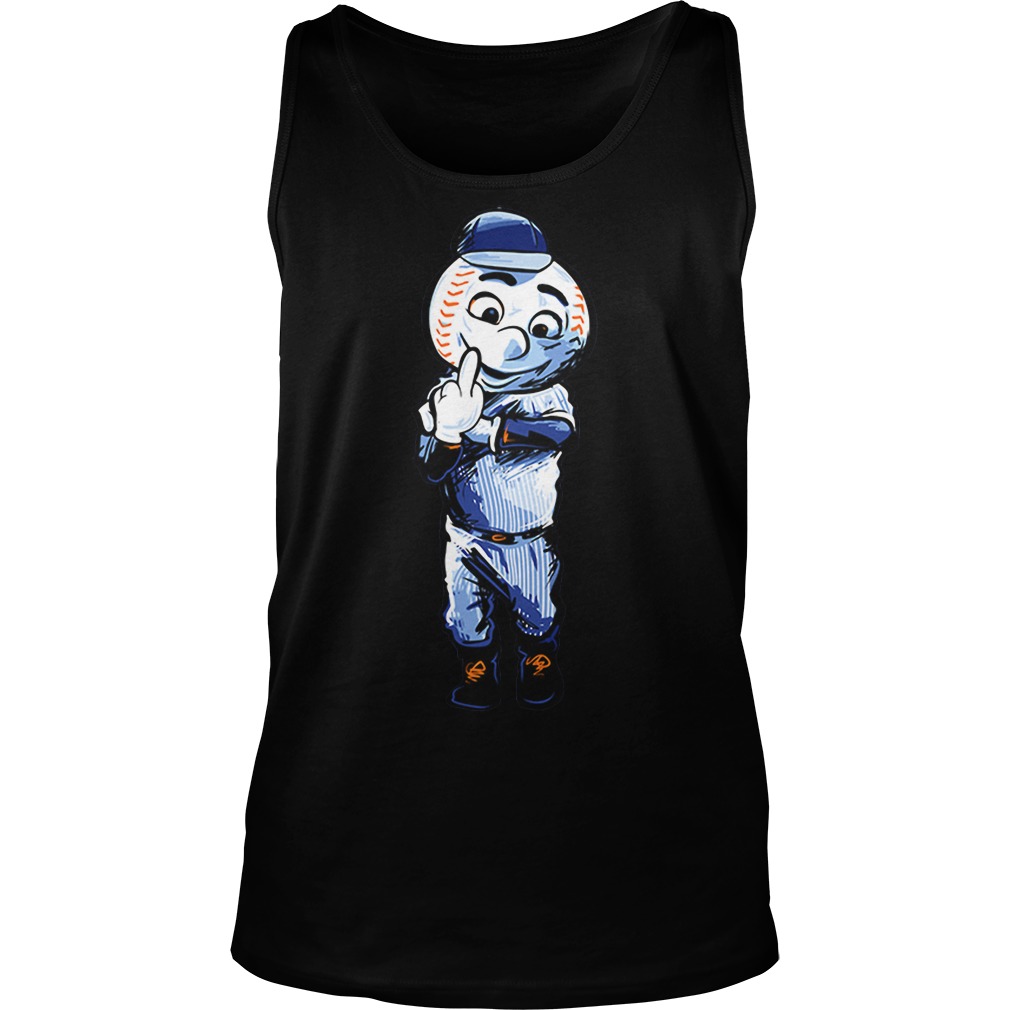 New York Baseball Mr Met Middle Finger Tank Tops for Men Stretchy