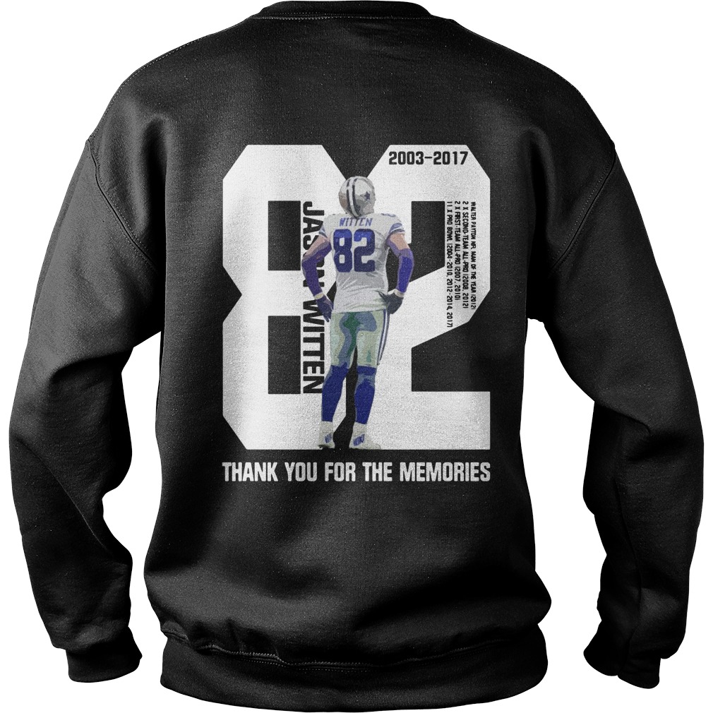 Official Jason Witten thank you for the memories shirt, hoodie and sweater