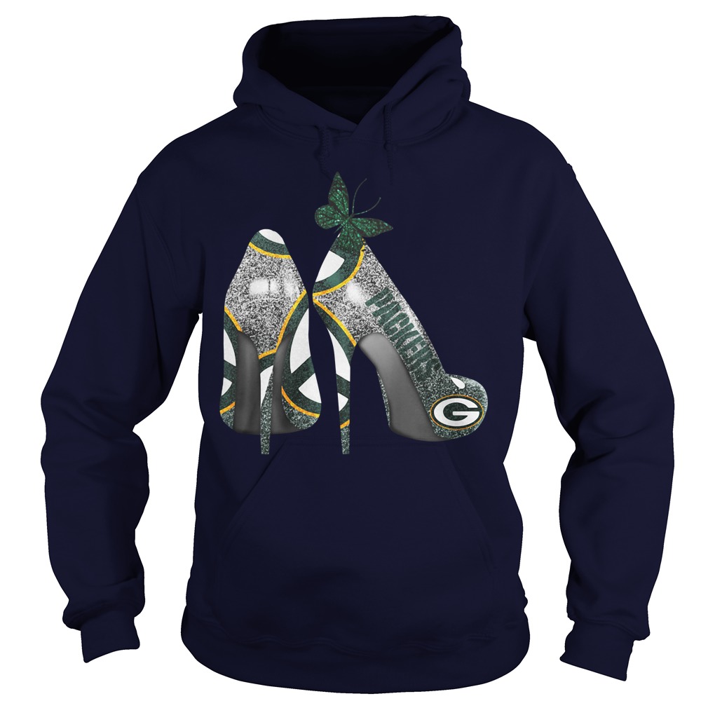 Butterfly Heel Rhinestones Green Bay Packers Nfl Shirt, hoodie, sweater