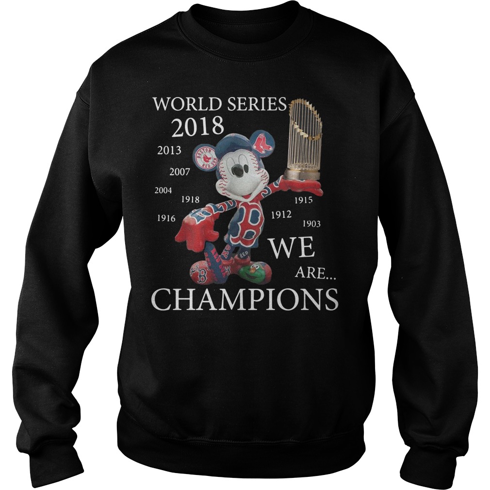 Mickey mouse red sox world hot sale series shirt