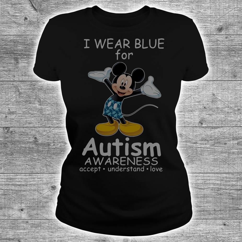 Top mickey mouse I waer blue for Autism awareness accept