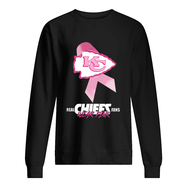 Kansas City Chiefs Real Chiefs Fans Wear Pink Breast Cancer shirt, hoodie,  sweater and long sleeve