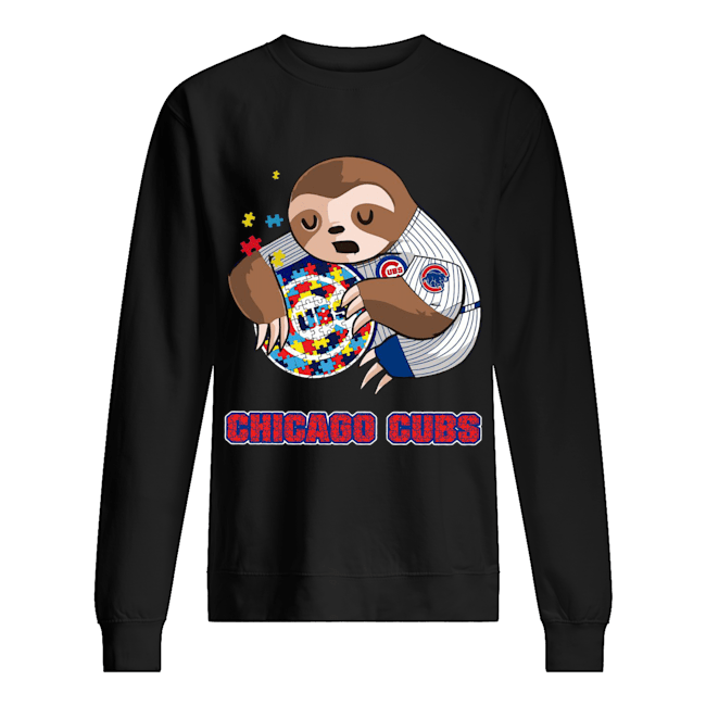 Baby Sloth Hug Chicago Cubs Autism Shirt, hoodie, sweater and long sleeve