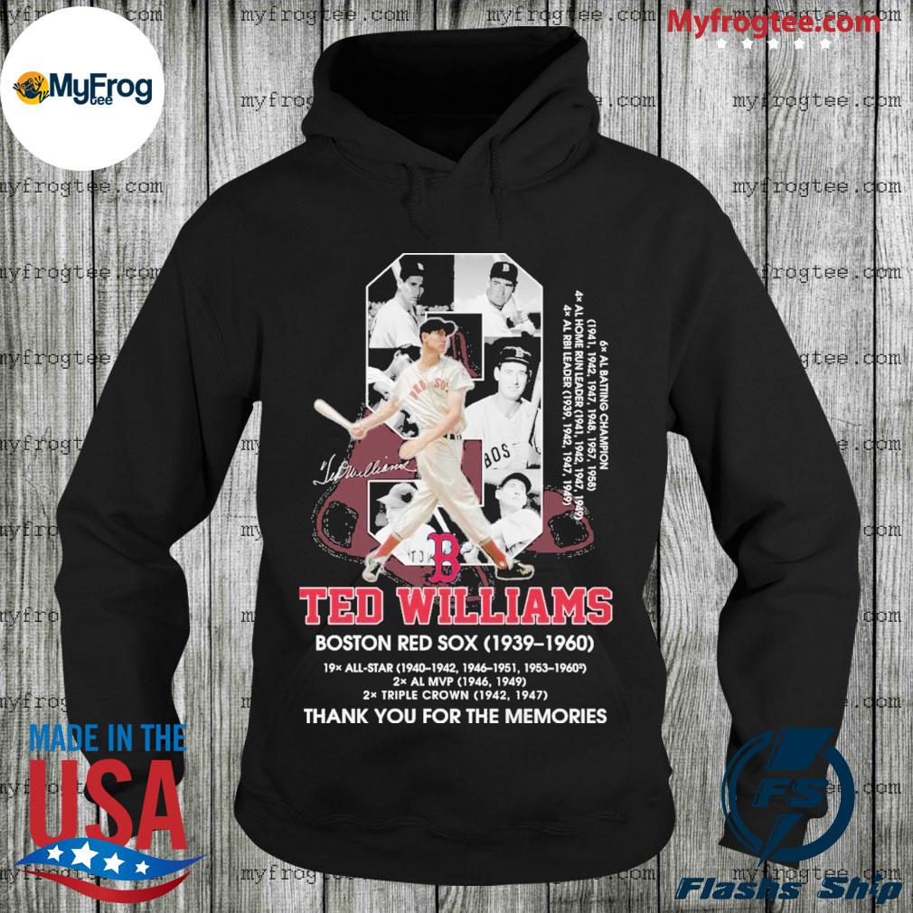 9 Ted Williams Boston Red Sox 1939 1960 signatures thank you for the  memories shirt, hoodie, sweater and long sleeve