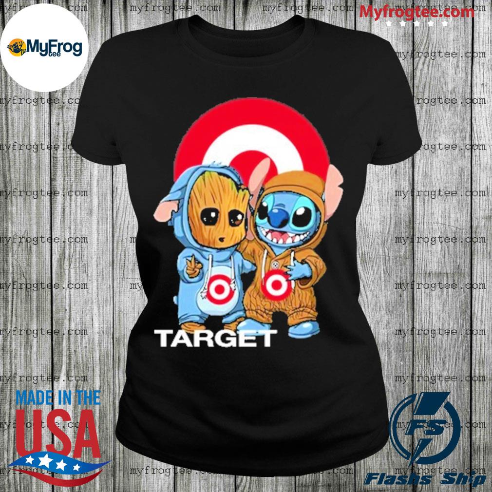 baby groot and baby stitch target logo shirt, hoodie, sweater and long  sleeve