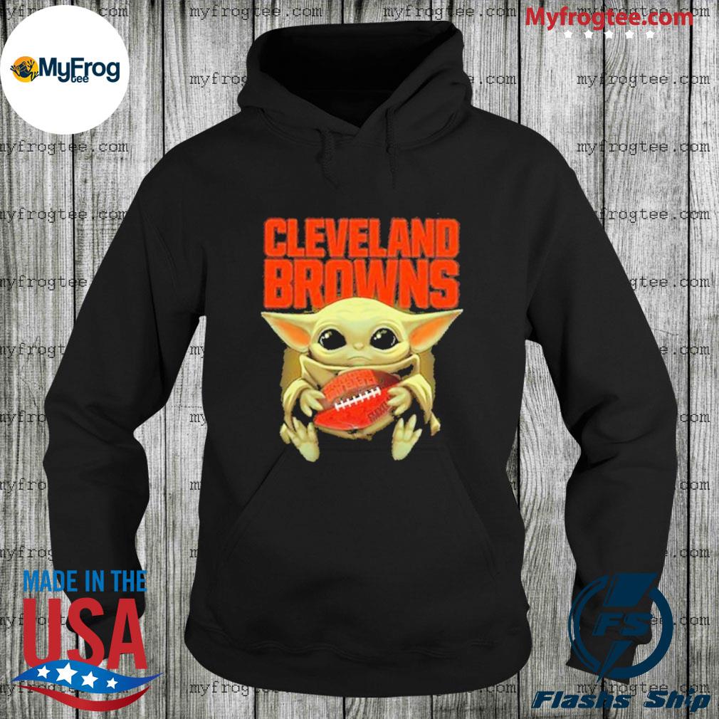 Baby Yoda hug Rugby Cleveland Browns shirt, hoodie, sweater and