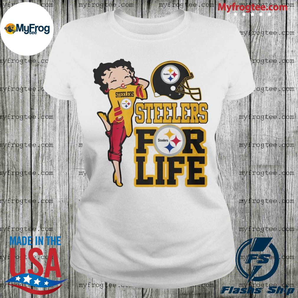 Betty Boop Steelers for life shirt, hoodie, sweater and long sleeve