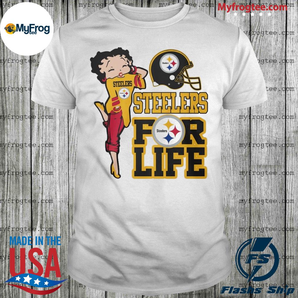 Betty Boop Steelers for life shirt hoodie sweater and long sleeve