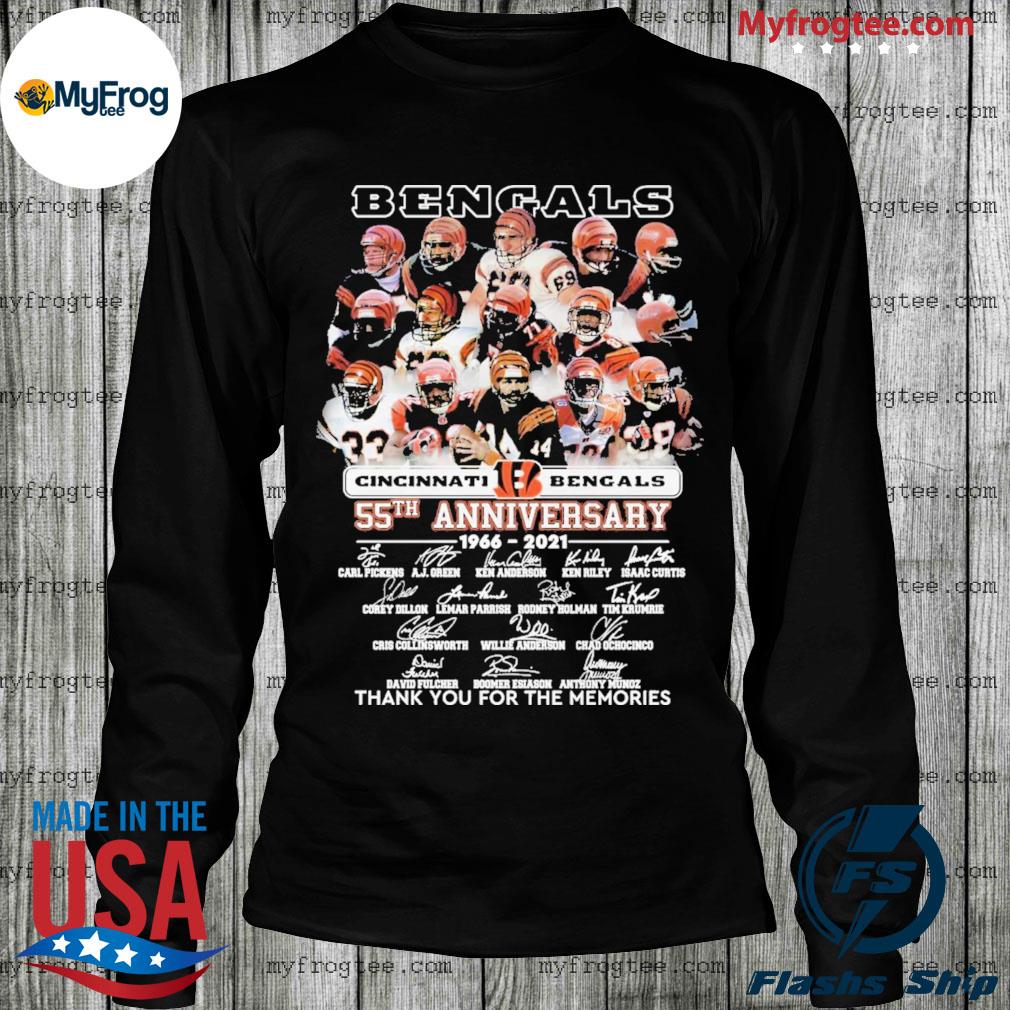 The Cincinnati Bengals 55th Anniversary 1968 2023 Thank You For The  Memories Signatures shirt, hoodie, sweater, long sleeve and tank top