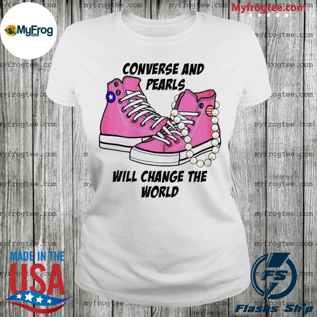 converse and pearls shirt