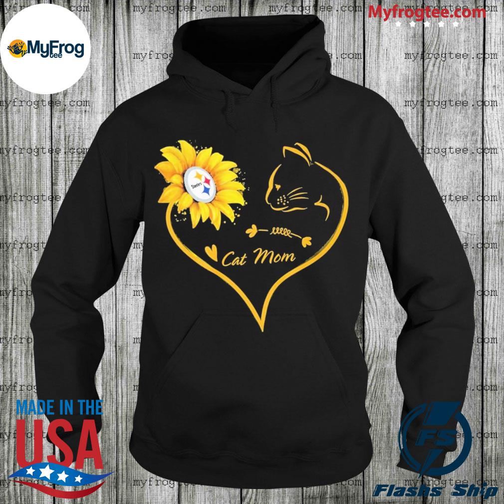 Heart Cat mom and Sunflower Steelers shirt, hoodie, sweater and long sleeve