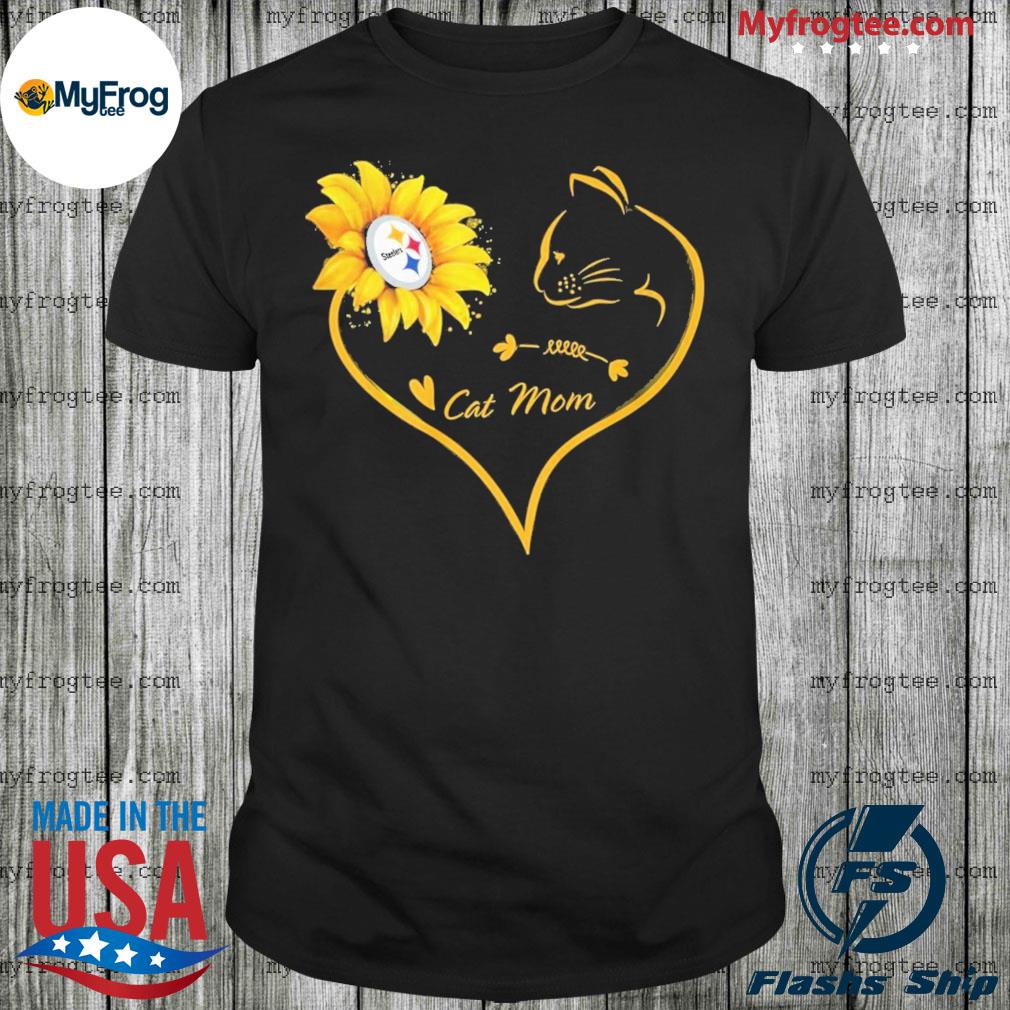 Heart Cat mom and Sunflower Steelers shirt, hoodie, sweater and long sleeve