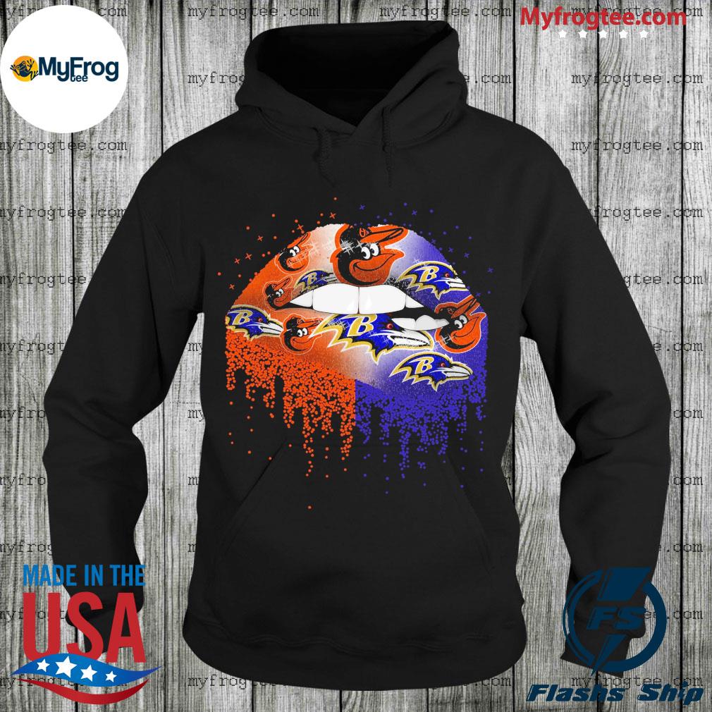 Baltimore Ravens and Baltimore Orioles Lips shirt, hoodie, sweater